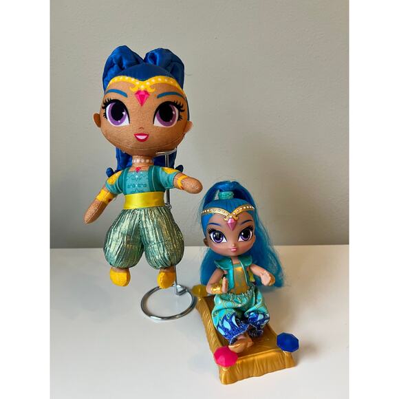 Shimmer and Shine Floating Genie Magic Carpet & Plush Soft Doll Toy Shoes Lot - Picture 4 of 14